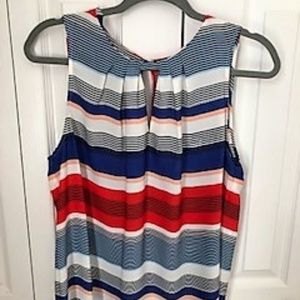 Laundry striped sleeveless blouse size L